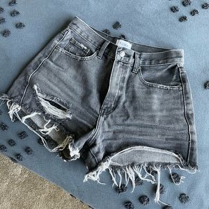 Pistola washed black jean shorts